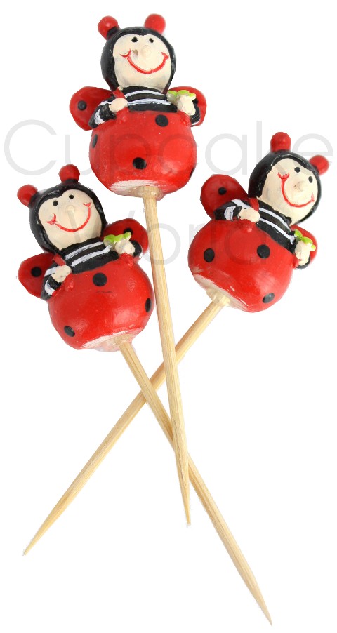ROBERT GORDON LADYBUG LADYBIRD MINI CAKE CUPCAKE TOPPER 6pc ROBERT GORDON LADYBUG LADYBIRD MINI CAKE CUPCAKE TOPPER 6pc
